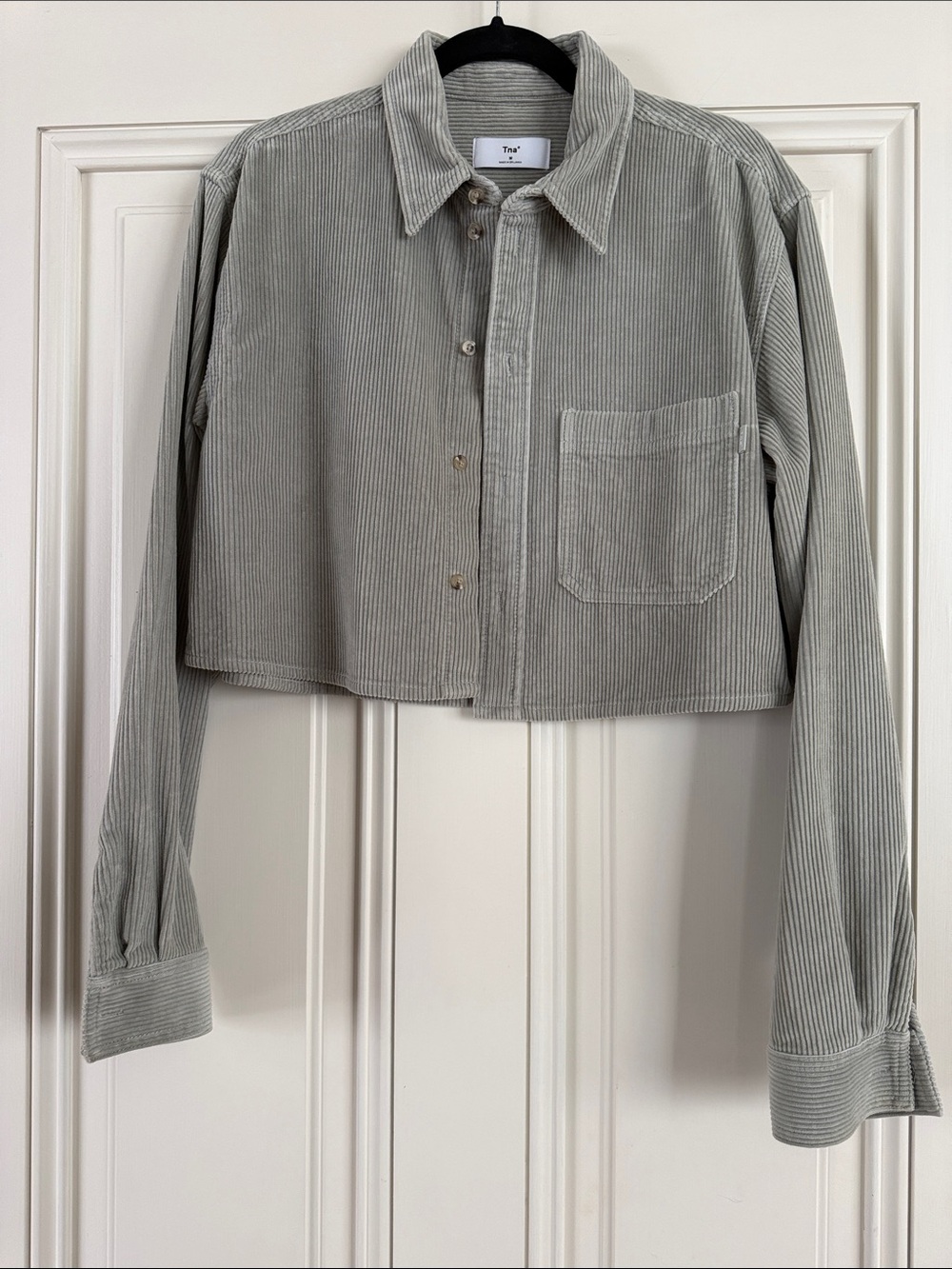 Aritzia Cropped Corduroy Jacket - Light Gray